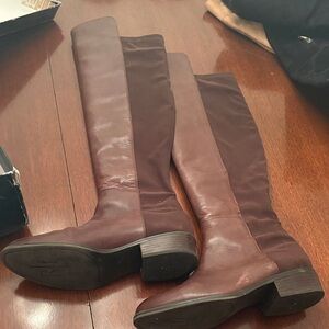 Ralph Lauren Over the Knee Leather Boots - Brown